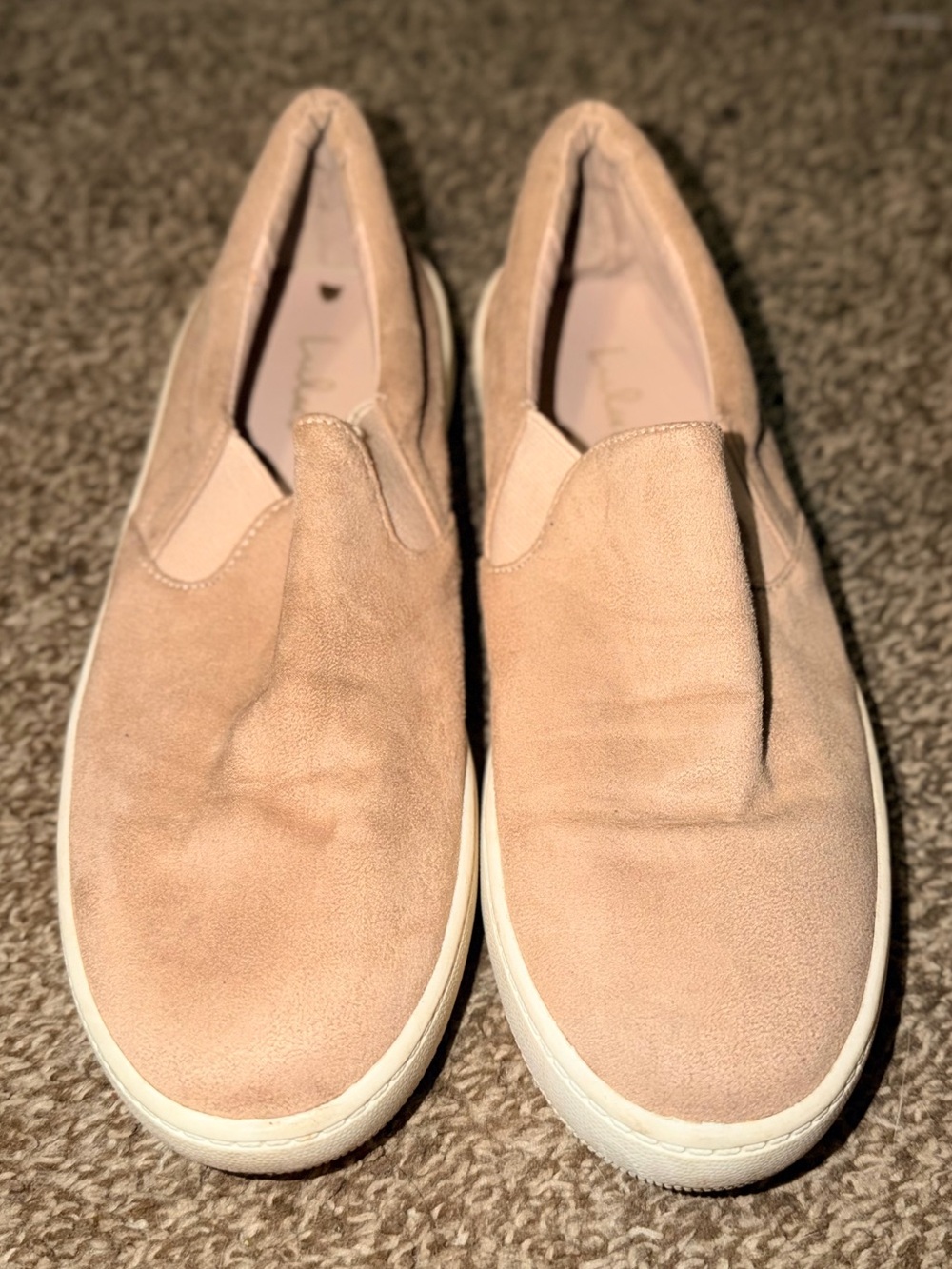 Lulu's Blush Slip-On Suede Sneakers